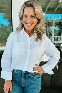 Meredith Button Down White Blouse