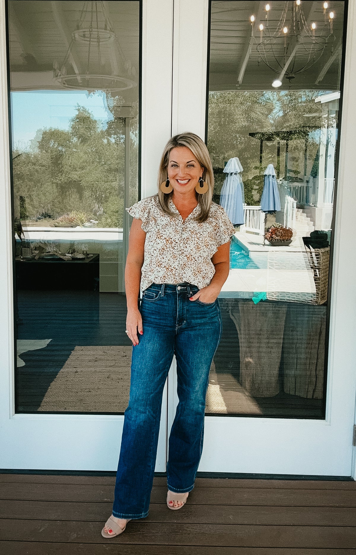 Isla Leopard Print Button Down Blouse