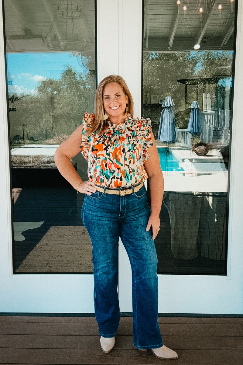 Kendra Colorful Leopard Blouse