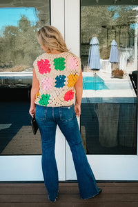 Grace Multi Color Granny Square Sweater Vest