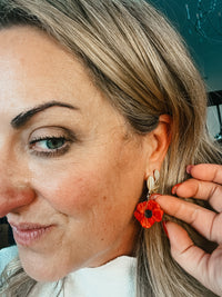 Handmade Red Poppy Earrings