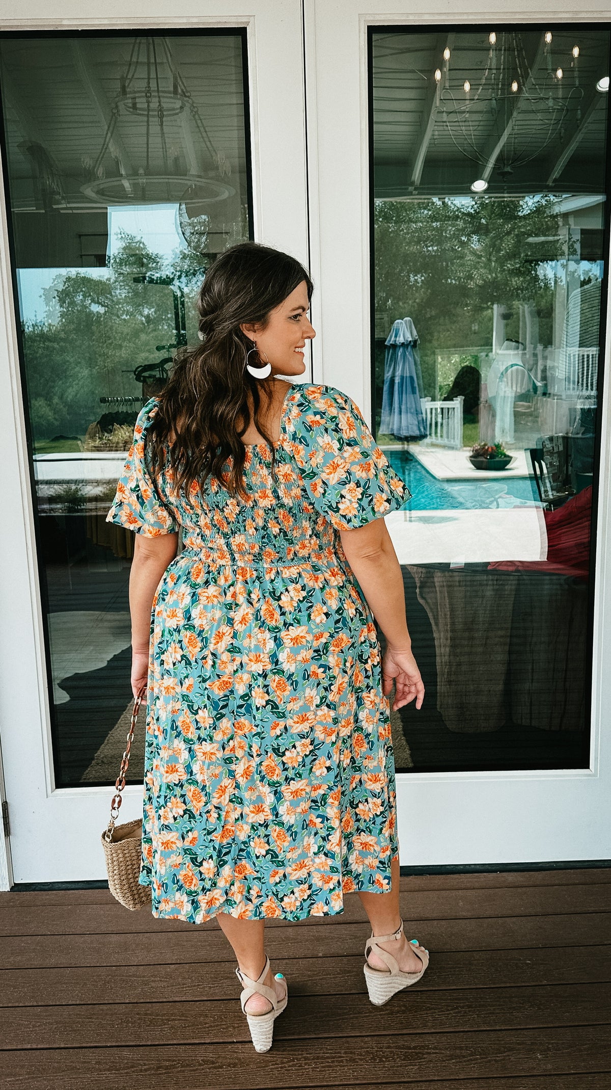 Avery Smocked Midi Floral Dress