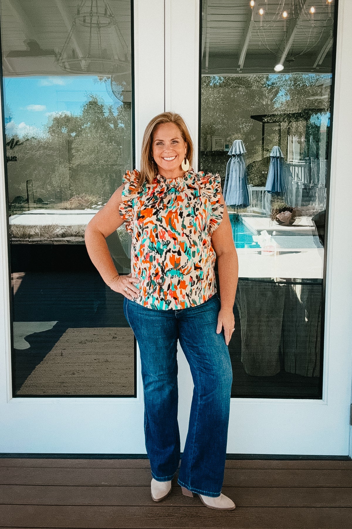 Kendra Colorful Leopard Blouse