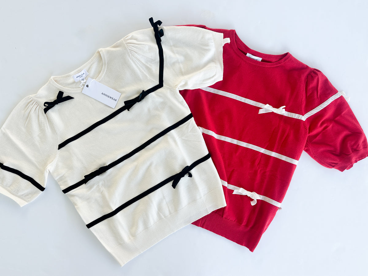 Hannah Bow Detail Contrast Sweater