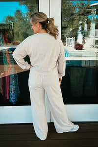 Amari Heart Lounge Pant in Ash Beige