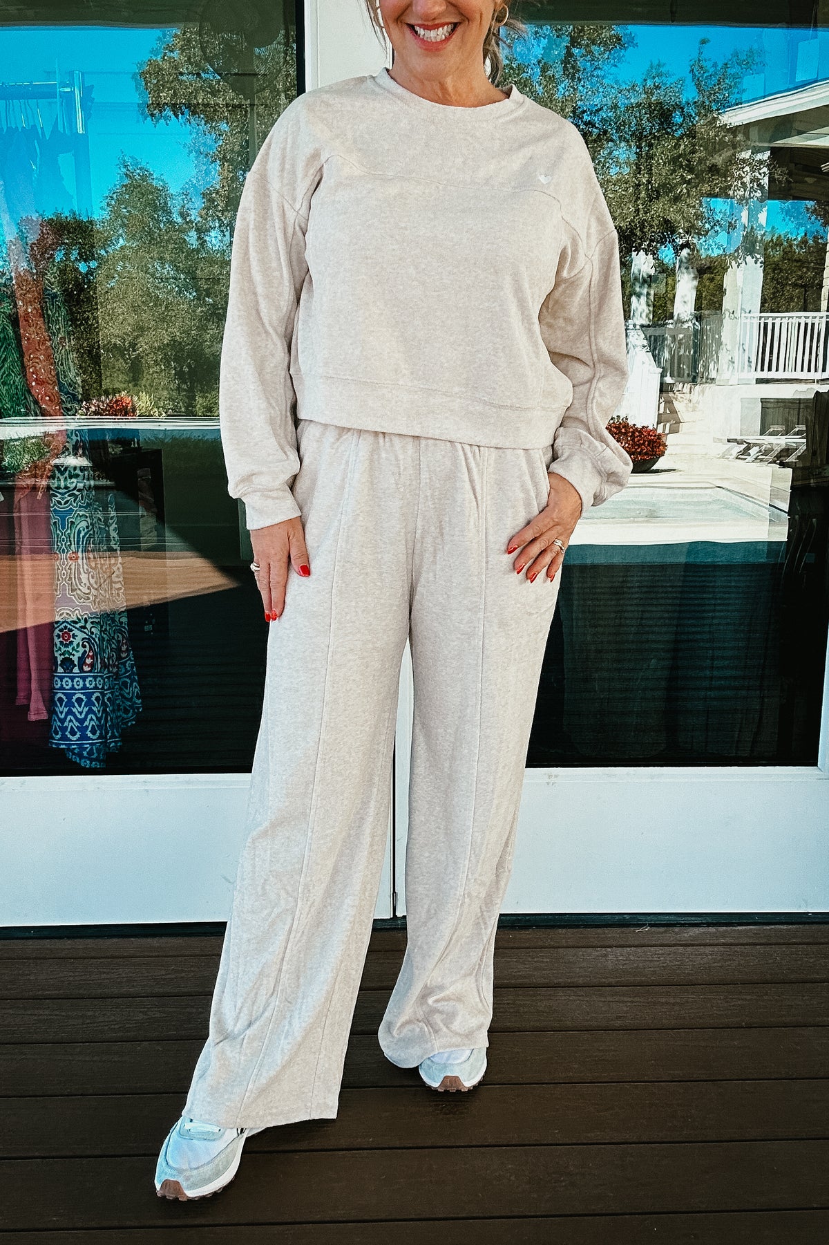 Amari Heart Lounge Pant in Ash Beige