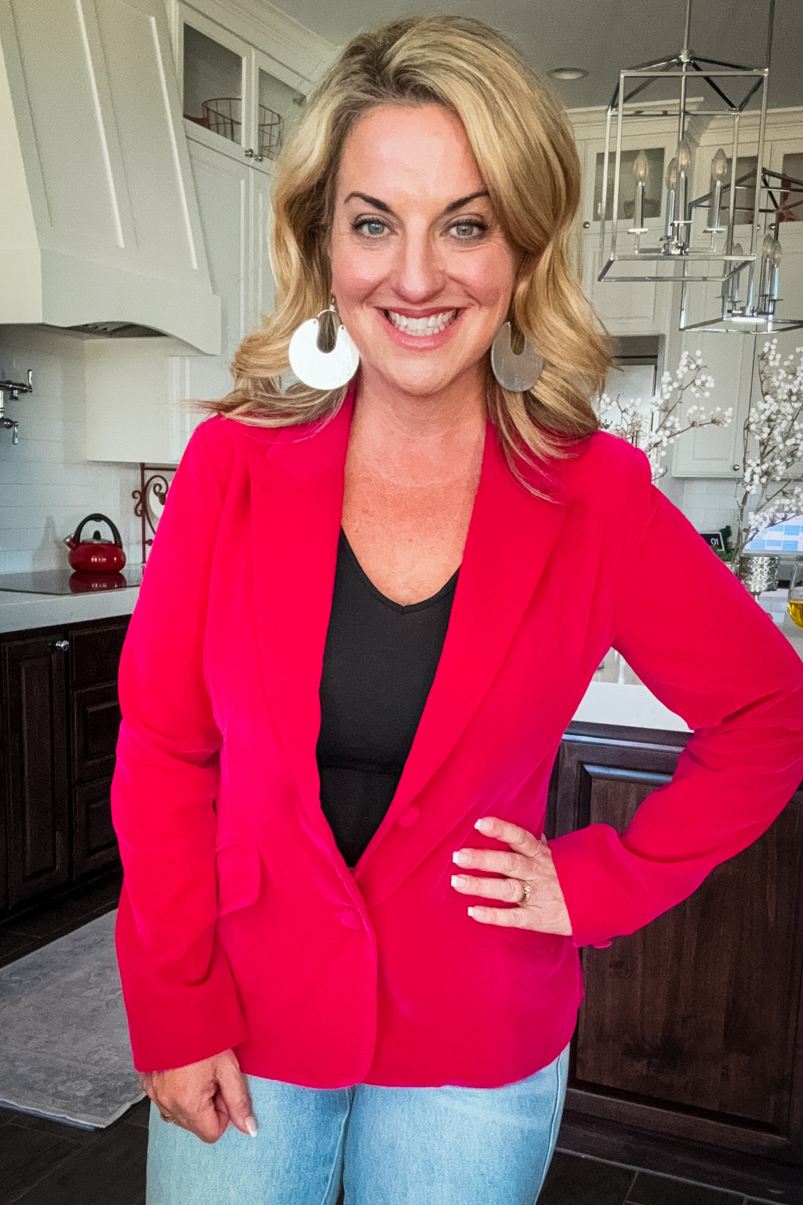 Bella Fuschia Velvet Blazer