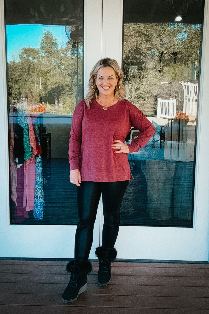 Gwyneth Everyday Tunic in Maroon