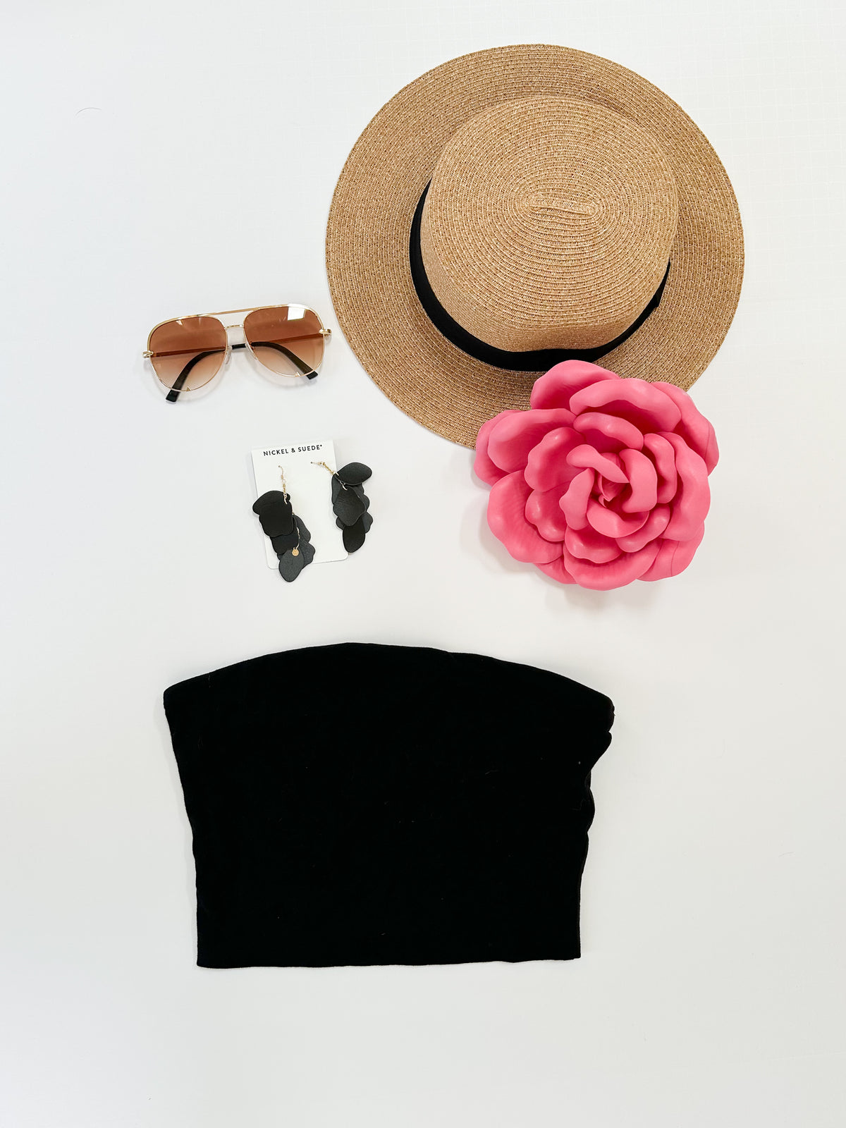 Basic Cotton Tube Top Black