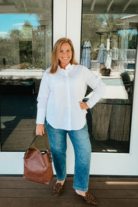 Meredith Button Down White Blouse