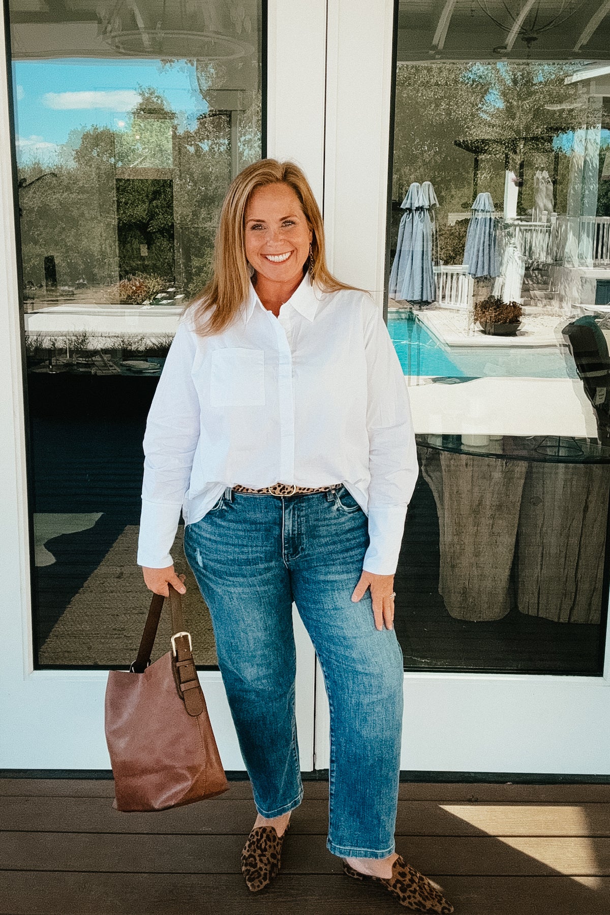 Meredith Button Down White Blouse