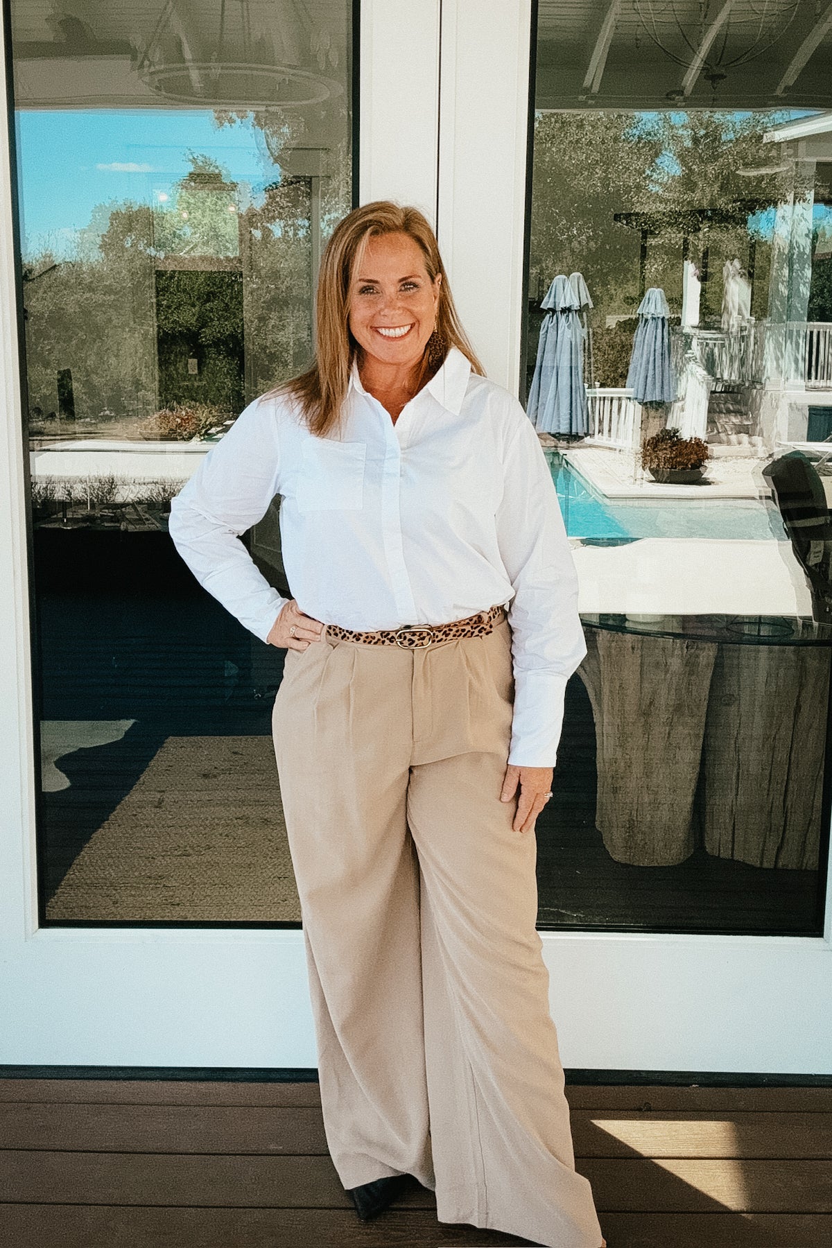 Meredith Button Down White Blouse