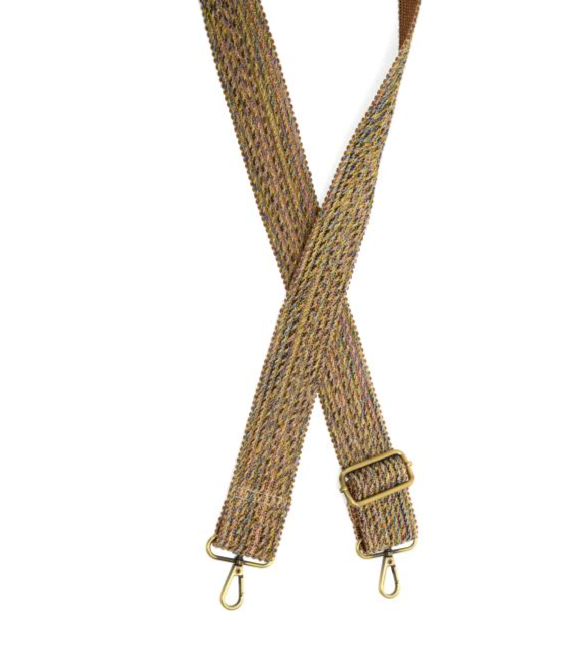 2" Gold Metallic Multi Twisted Woven Guitar Strap